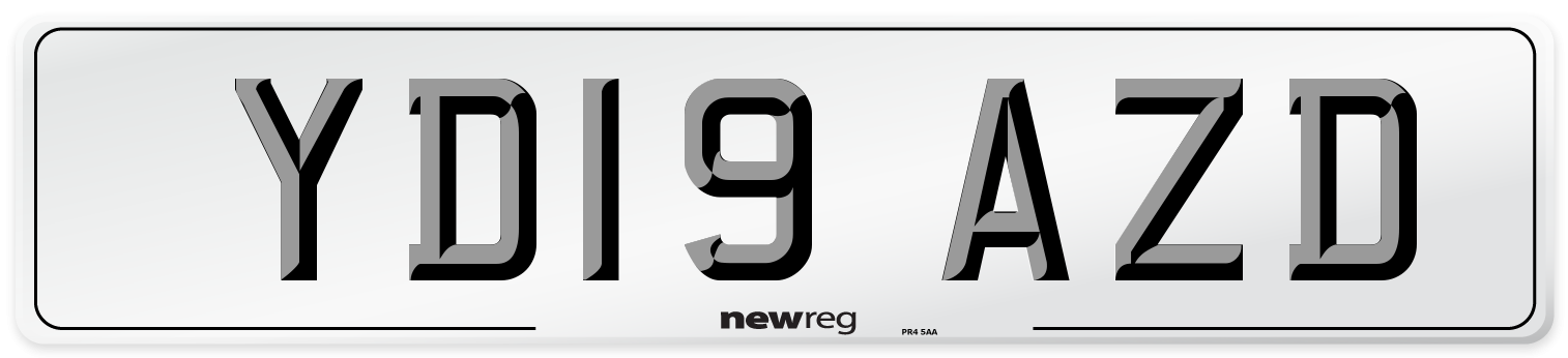 YD19 AZD Number Plate from New Reg